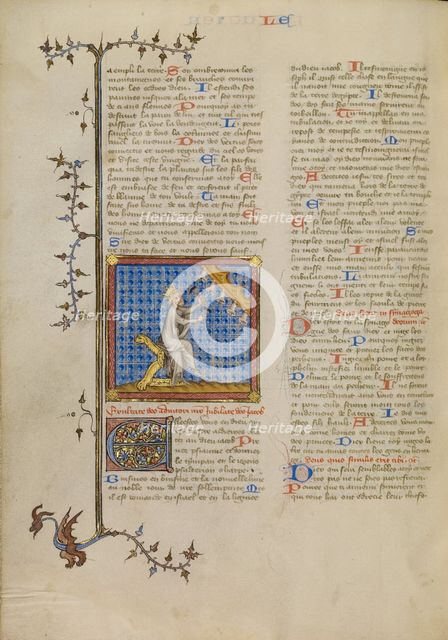 David Playing Bells, about 1360-1370. Creator: Master of Jean de Mandeville.