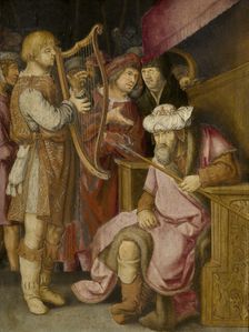 David Playing his Harp for Saul. Creator: Lucas van Leyden