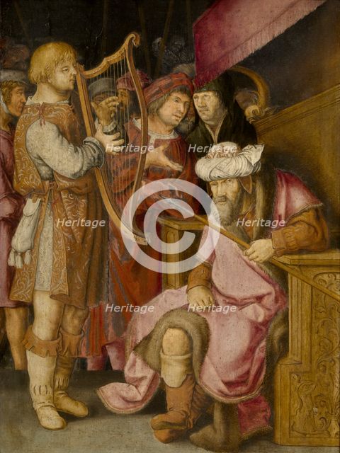 David Playing his Harp for Saul. Creator: Lucas van Leyden.