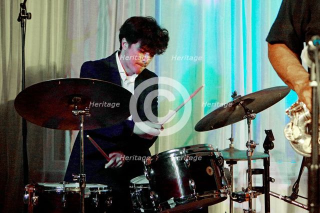 David Puime, Joan Fort Trio plus Vincent Herring, Watermill Jazz Club, Dorking, Surrey, 20 May 2025. Creator: Brian O'Connor.