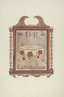 David Reed's Tavern Sign (recto), 1938. Creator: Frances Cohen
