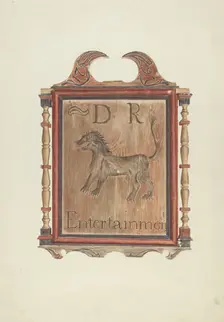David Reed's Tavern Sign (verso), c. 1938. Creator: Frances Cohen