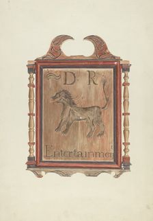 David Reed's Tavern Sign (verso), c. 1938. Creator: Frances Cohen