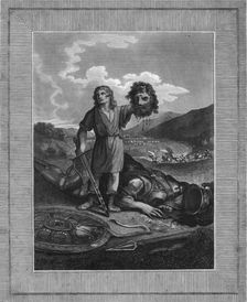 David's victory over Goliath, (early 19th century). Creator: Warren