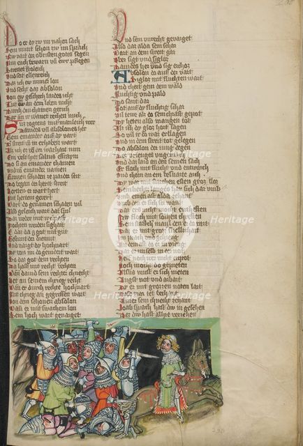David's Army in Pursuit of Absalom; Weltchronik, about 1400-1410. Creator: Unknown.