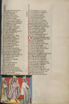 David's Penance after the Census; Weltchronik, about 1400-1410. Creator: Unknown
