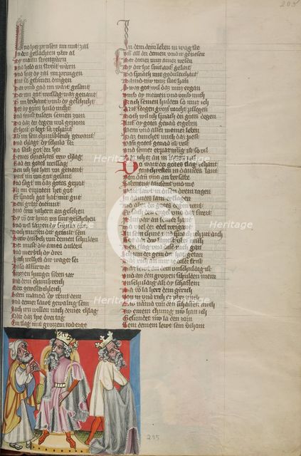 David's Penance after the Census; Weltchronik, about 1400-1410. Creator: Unknown.