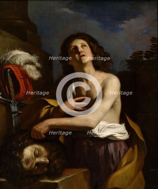 David with the Head of Goliath, c. 1650. Artist: Guercino (1591-1666)