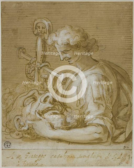 David with Goliath's Head and Sword, 1587. Creator: Giovanni Battista Paggi.