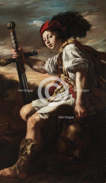 David with Goliath's severed head, 1620s. Creator: Domenico Fetti.