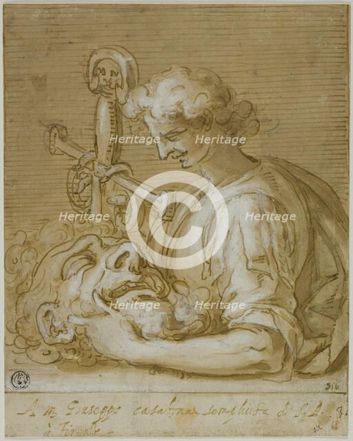 David with Goliath's Head and Sword, 1587. Creator: Giovanni Battista Paggi.
