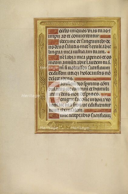 David with Saul's Lance and Drinking Cup; Spinola Hours, about 1510-1520. Creator: Unknown.