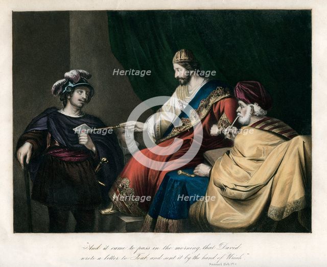 '...David wrote a letter to Joab, and sent it by the hand of Uriah', c1850. Artist: Unknown