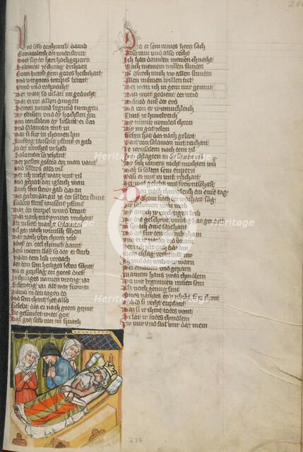 David's Death; Weltchronik, about 1400-1410. Creator: Unknown.