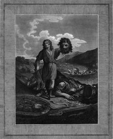 David's victory over Goliath, (early 19th century). Creator: Warren