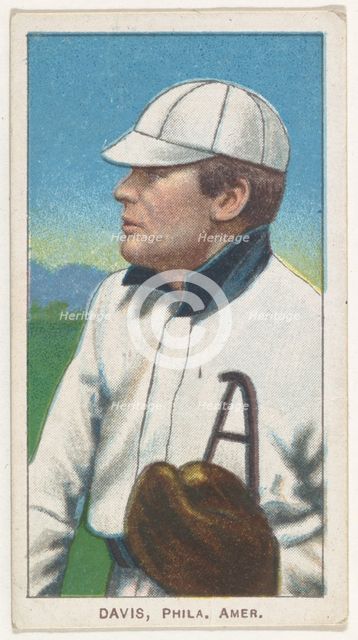 Davis, Philadelphia, American League, from the White Border series (T206) for the Ameri..., 1909-11. Creator: American Tobacco Company.