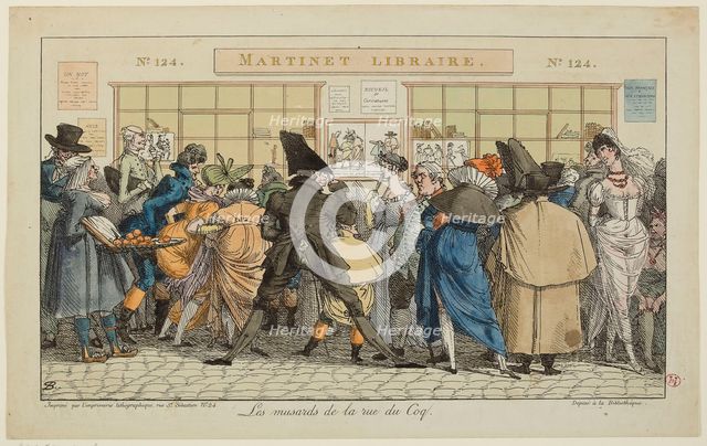 Dawdlers of the Rue du Coq or The Martinet's printshop, c. 1810.