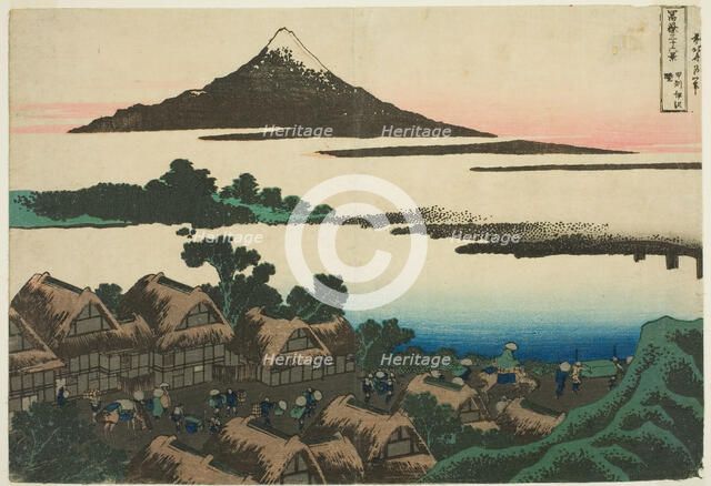 Dawn at Isawa in Kai Province (Koshu Isawa no akatsuki), from the series "Thirty-six..., c. 1830/33. Creator: Hokusai.