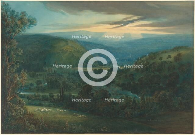 Dawn in the Valleys of Devon, 1832. Creator: William Turner.