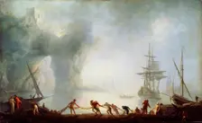 Dawn over Capri. Mist c1745. Artist: Claude-Joseph Vernet