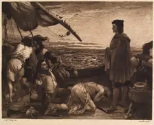 Dawn Revealing the New World to Columbus, (c1852), c1900s. Creator: William Brassey Hole