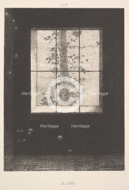 Day (Le Jour), from the series, Dreams (Songes), plate VI, 1891. Creator: Odilon Redon.