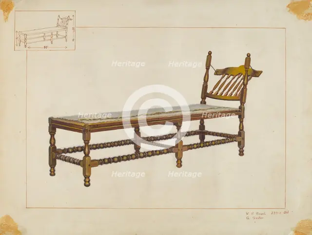 Daybed, c. 1938. Creator: Vincent P. Rosel.