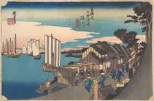 Daybreak at Shinagawa, ca. 1834., ca. 1834. Creator: Ando Hiroshige
