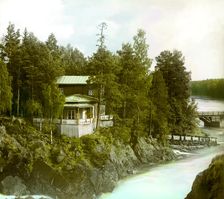 Dacha near Kivach waterfall, Suna River, 1915. Creator: Sergey Mikhaylovich Prokudin-Gorsky
