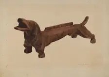 Dachsund Foot Scraper, c. 1942. Creator: Henrietta S. Hukill