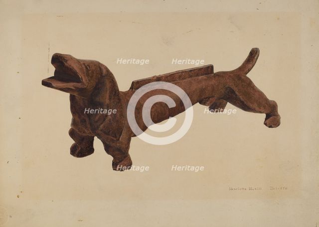 Dachsund Foot Scraper, c. 1942. Creator: Henrietta S. Hukill.