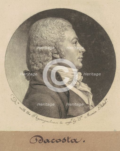 Dacosta, 1798. Creator: Charles Balthazar Julien Févret de Saint-Mémin.