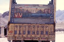Dada Painting on the back of a truck, Ladakh, India, 1988. Creator: Amanda Waite