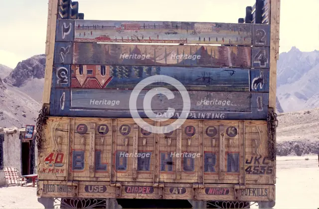 'Dada Painting' on the back of a truck, Ladakh, India, 1988.  Creator: Amanda Waite.