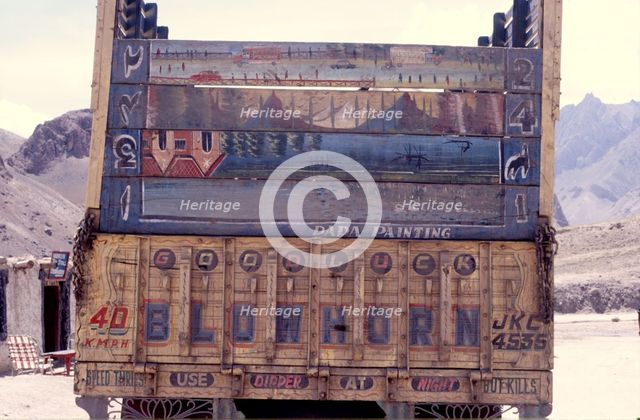 'Dada Painting' on the back of a truck, Ladakh, India, 1988.  Creator: Amanda Waite.