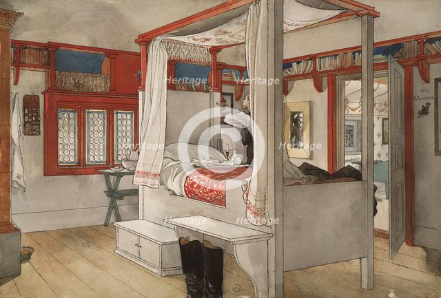 Daddy's Room. From A Home (26 watercolours), c19th century. Creator: Carl Larsson.