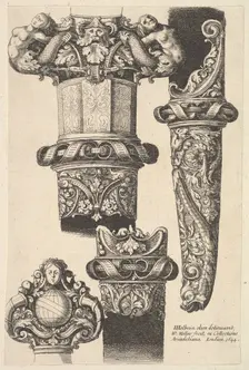 Daggars and scabbards, 1625-77. Creator: Wenceslaus Hollar