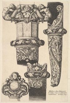 Daggars and scabbards, 1625-77. Creator: Wenceslaus Hollar