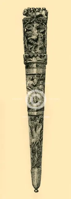 Dagger and sheath, c1360-1400, (1881).  Creator: J Brooke.