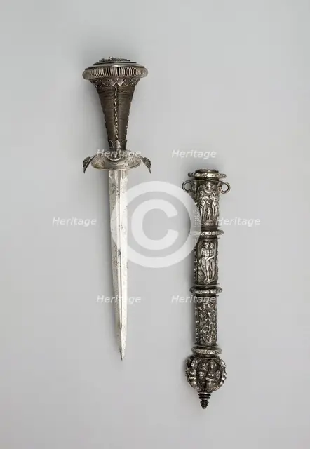 Dagger and Sheath, Germany, Scabbard: 3rd quarter of 16th cent; dagger: 19th cent in 16th cent... Creator: Unknown.
