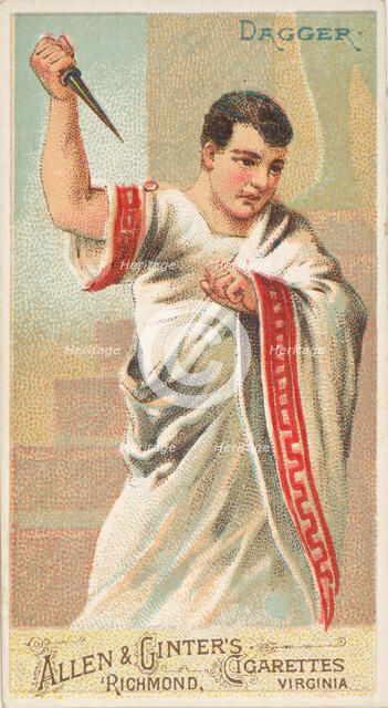 Dagger, from the Arms of All Nations series (N3) for Allen & Ginter Cigarettes Brands, 1887. Creator: Allen & Ginter.