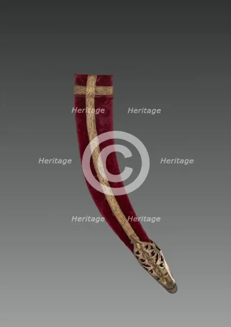 Dagger (red velvet case), 1700s-1800s. Creator: Unknown.