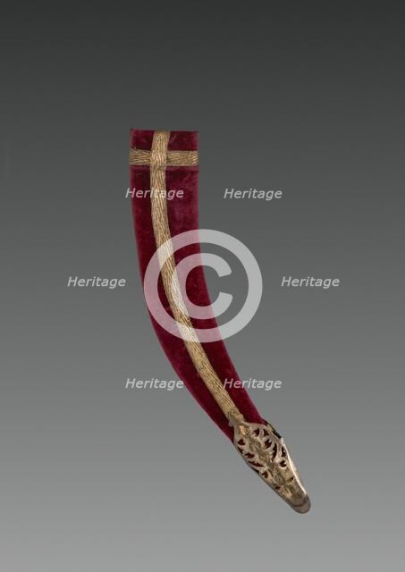 Dagger (red velvet case), 1700s-1800s. Creator: Unknown.
