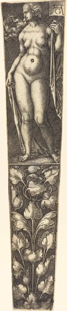 Dagger Sheath with Nude Woman. Creator: Heinrich Aldegrever