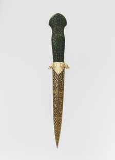 Dagger, Turkish, grip and blade, 16th century; guard, hallmarked for 1774-89. Creator: Unknown