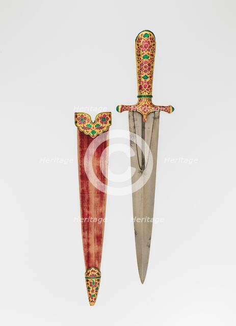 Dagger with Scabbard, Indian, Mughal, 1605-27. Creator: Unknown.