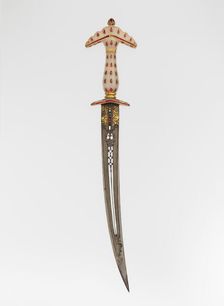 Dagger with Sheath, Hilt, Indian, Mughal; blade, Turkish or Indian, late 17th century. Creator: Unknown