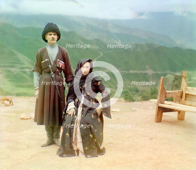Dagestani types, between 1905 and 1915. Creator: Sergey Mikhaylovich Prokudin-Gorsky.