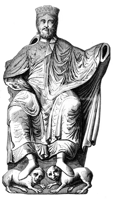 Dagobert I (603-689), Merovingian king, c16th century (1849). Artist: Unknown