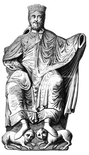 Dagobert I (603-689), Merovingian king, c16th century (1849). Artist: Unknown